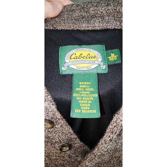 Cabela's Heavyweight Windshear Wool Brown Henley Sweater Size M - Picture 5 of 9